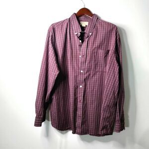 Duluth Trading Co Men's Burgundy Check Dress Shirt